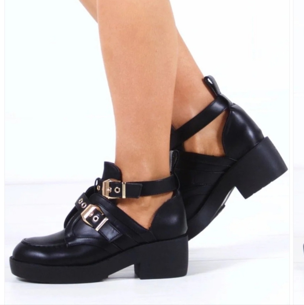 Goth platform open boots